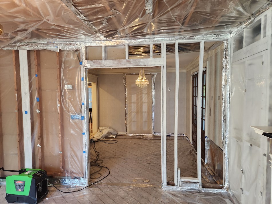 Preparation for basement remodeling in Winder, GA by John Tidwell and Sons.